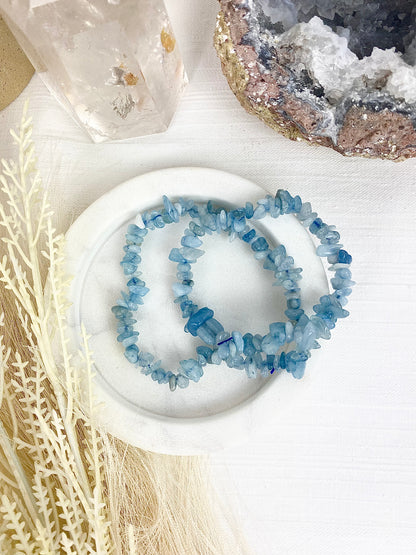 Aquamarine Chip Bracelets