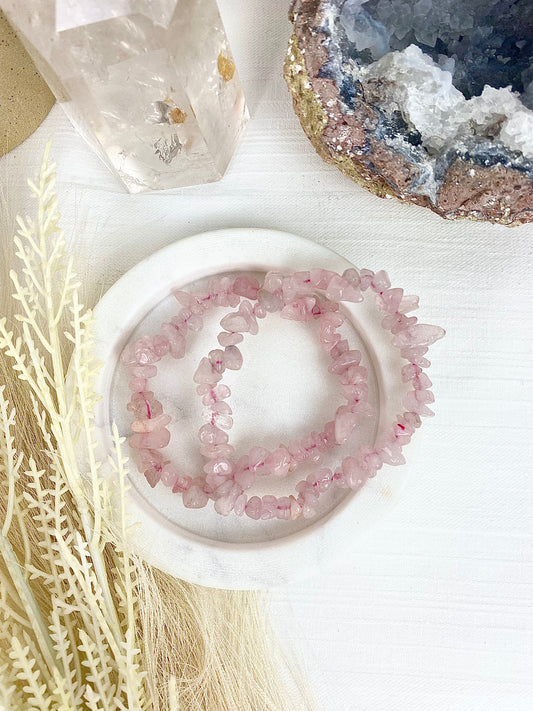 Rose Quartz Chip Bracelets