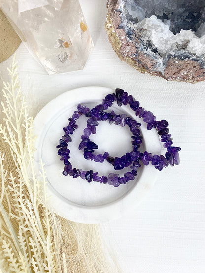 ☾ Amethyst Chip Bracelets ☾