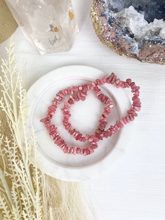 Rhodochrosite Chip Bracelets