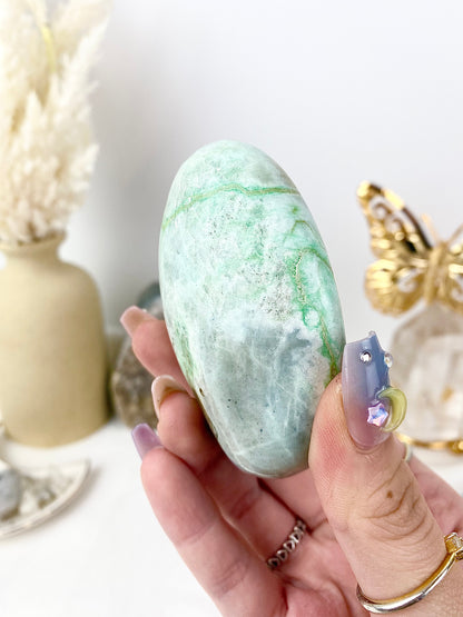 Green Moonstone Large Palm Stone