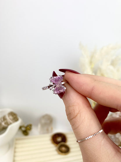 Fluorite Butterfly s925 Rings