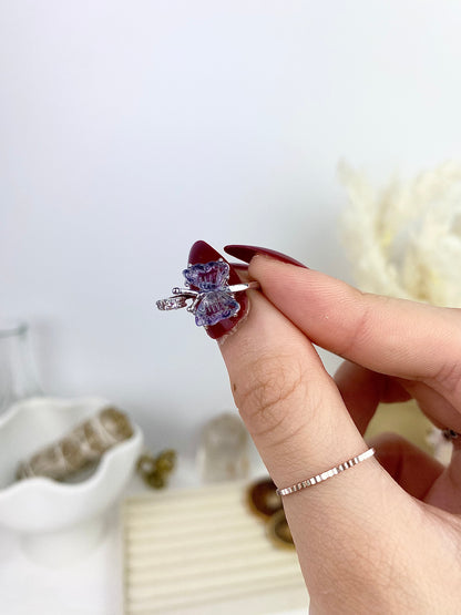 Fluorite Butterfly s925 Rings