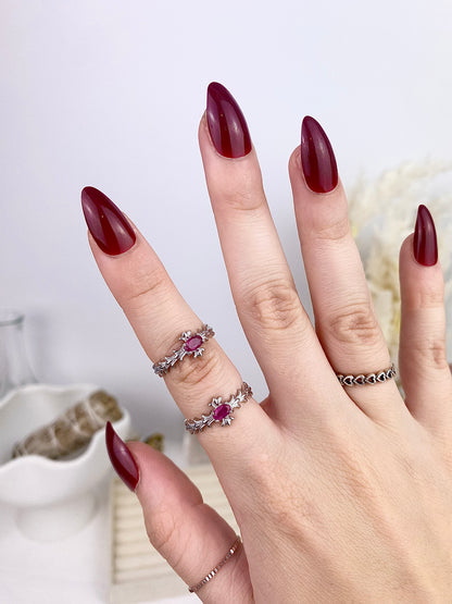 Ruby Cross Silver Rings