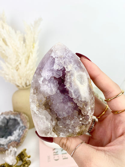 ✿ Pink Amethyst Druzy Flame ✿