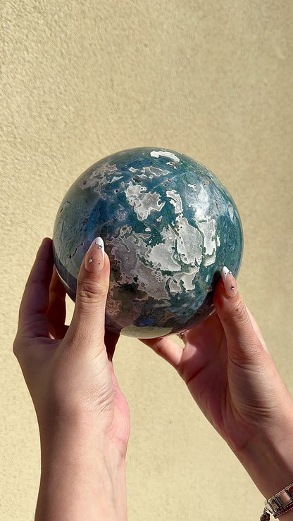 Ocean Jasper HUGE Sphere with Stand