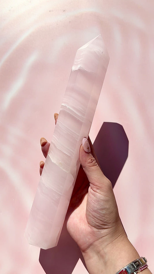 Pink Mangano Calcite Huge Tower
