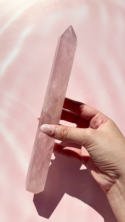 Rose Quartz Gemmy Tall Tower