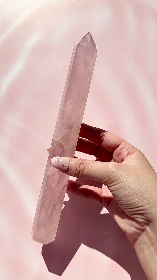 Rose Quartz Gemmy Tall Tower