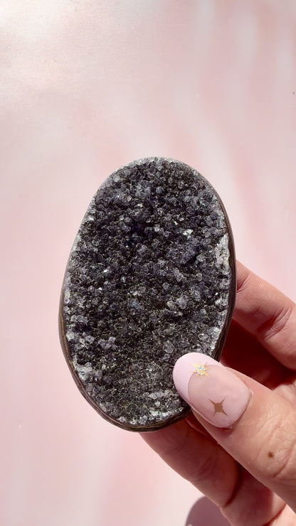 Black Amethyst Cutbase Cluster