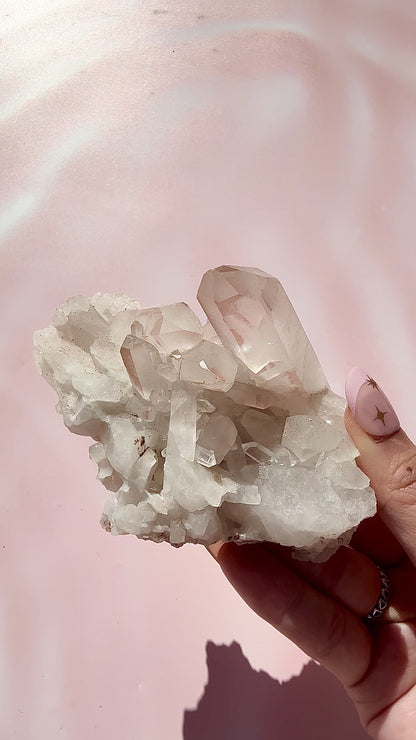 Pink Quartz Large Cluster