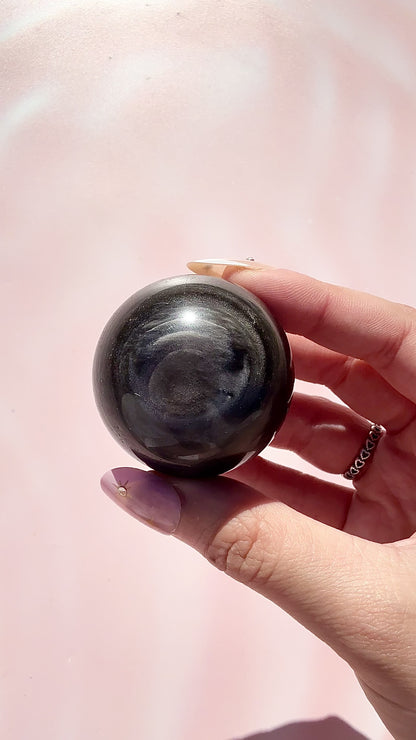 Silver Sheen Obsidian Sphere