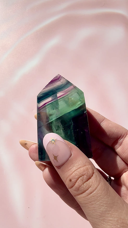 High Quality Rainbow Fluorite Tower