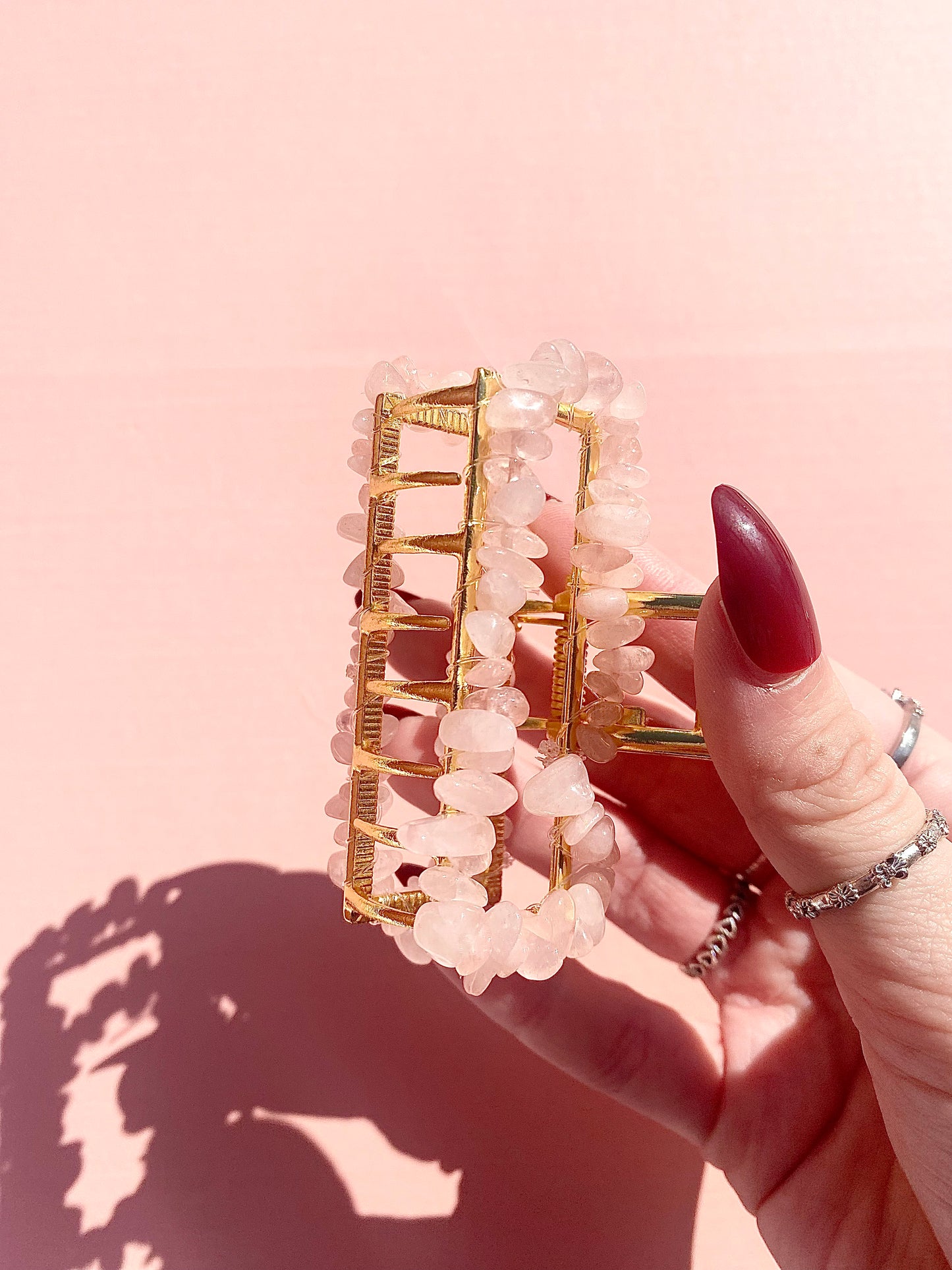 Gold Rectangle Box Hair Clips