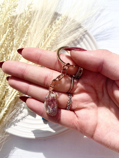 Gold Wire Wrapped Raw Keychains