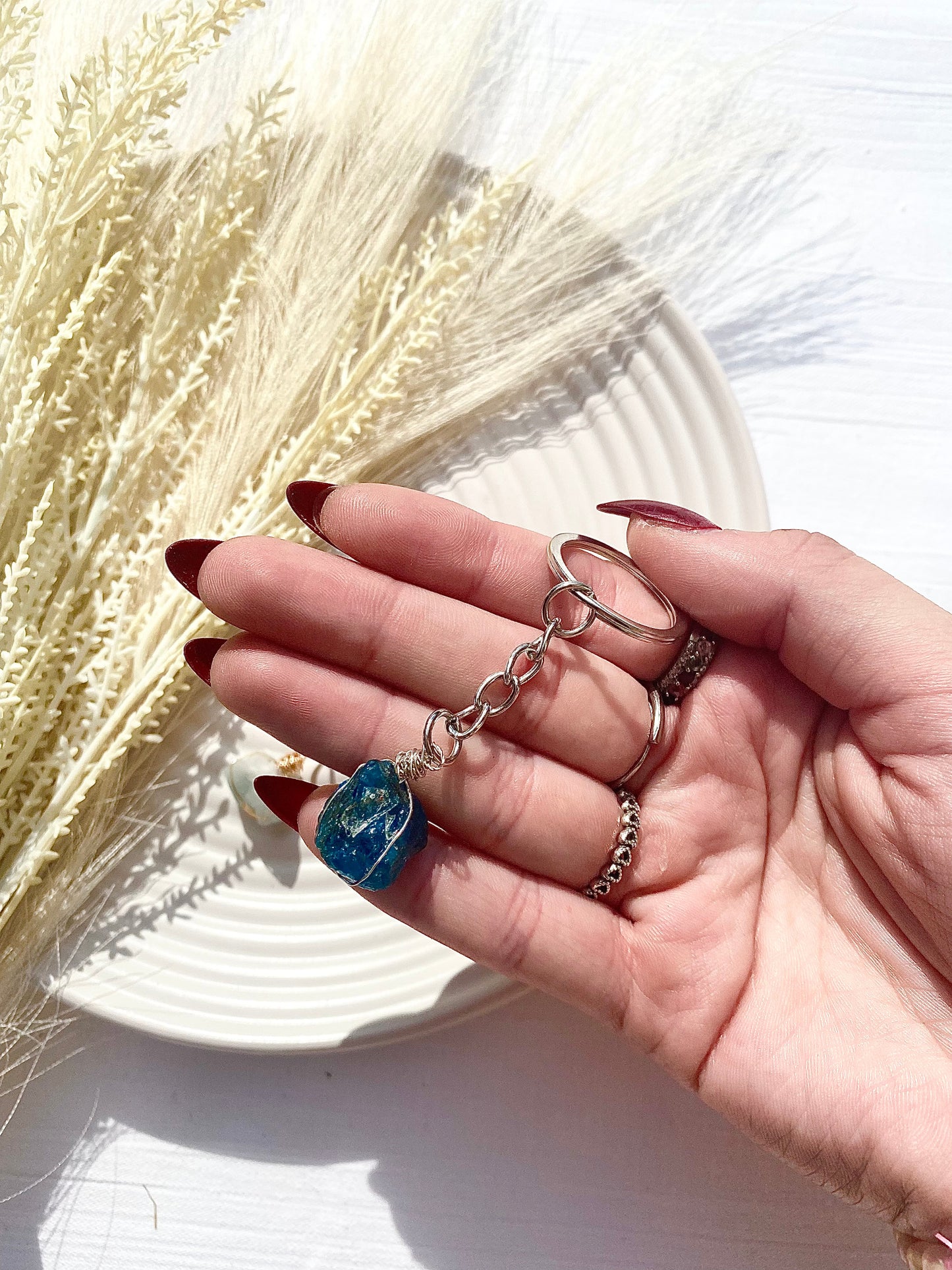 Gold Wire Wrapped Raw Keychains