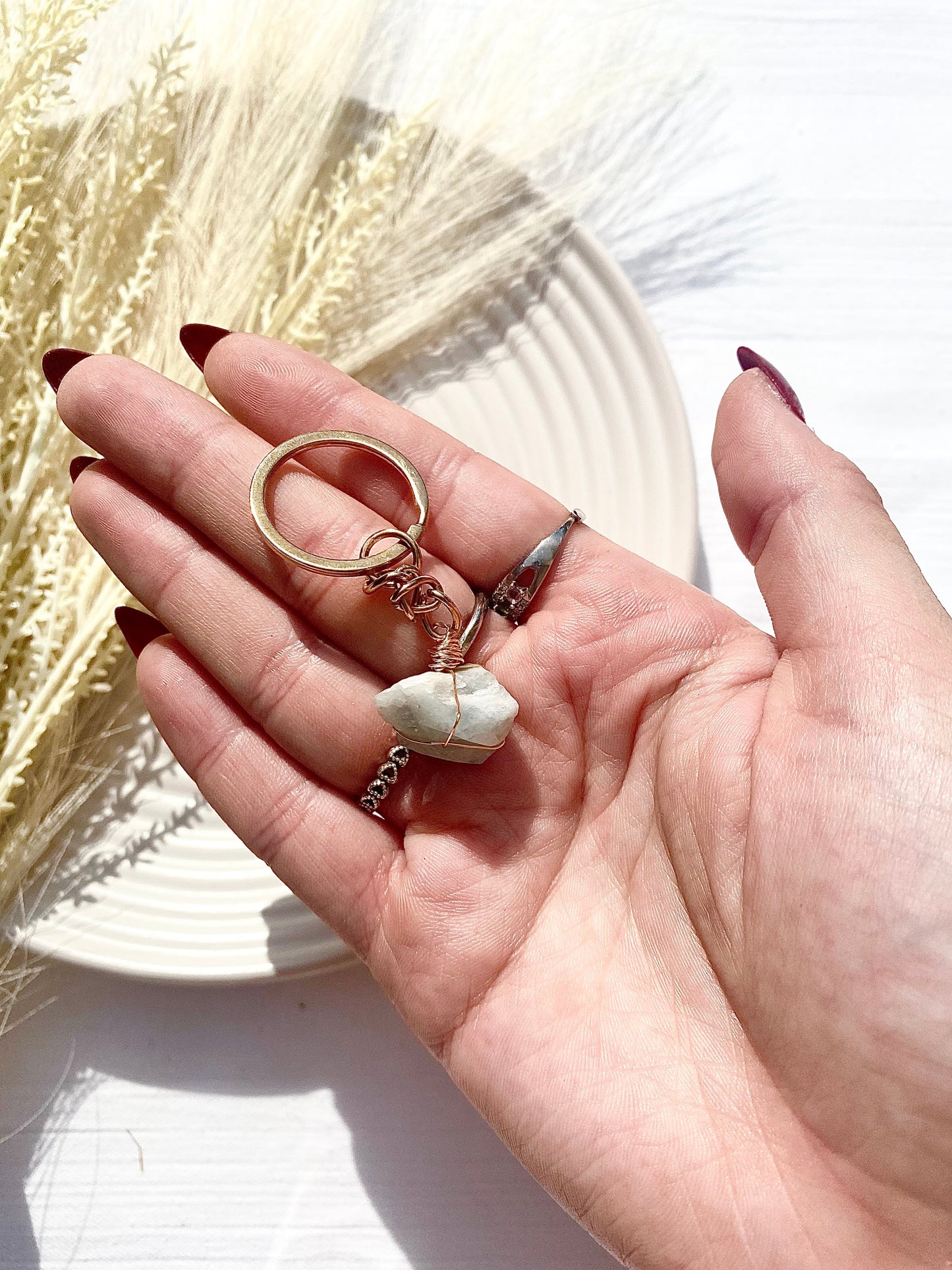 Gold Wire Wrapped Raw Keychains
