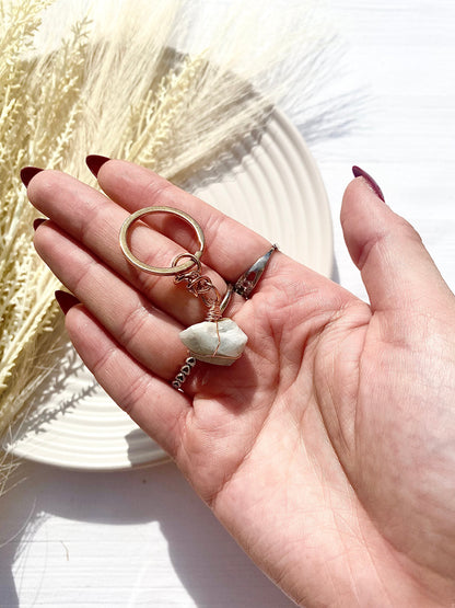 Gold Wire Wrapped Raw Keychains